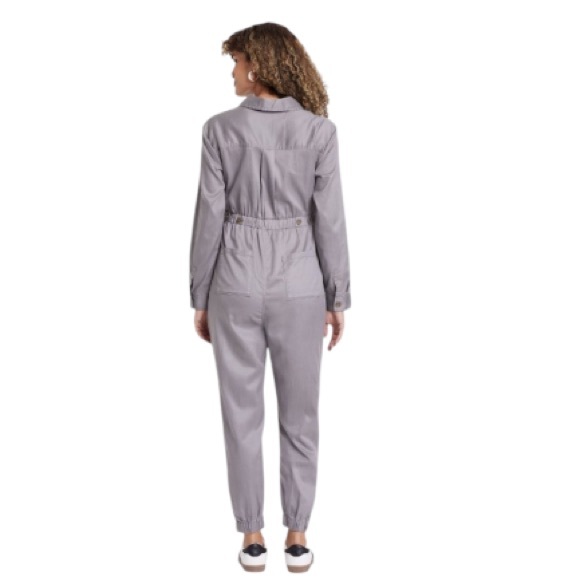 Isabel Maternity Woven Long Sleeve Maternity Jumpsuit in Matte Gray NWT, Size S - Picture 2 of 10